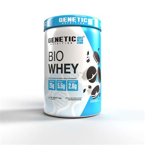 Buy GENETIC NUTRITION BIO WHEY PROTEIN POWDER,COOKIES AND CREAM, 500 ...