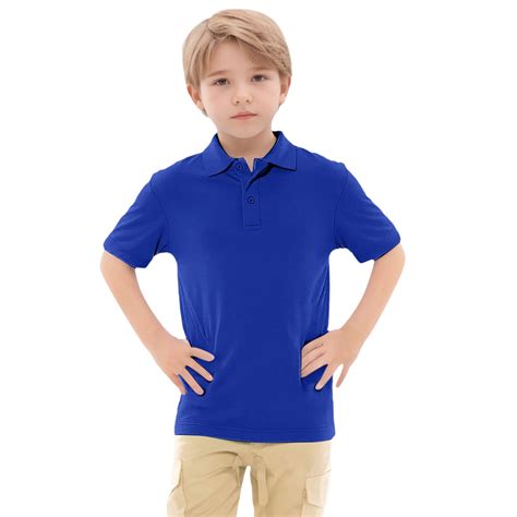 Razzly Big Boys Golf Shirts, Solid Color Uniform Performance Tween Boy ...