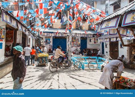 Local People on a Street in Stone Town. Stone Town is the Old Part of Zanzibar City, the Capital ... - capital city of zanzibar
