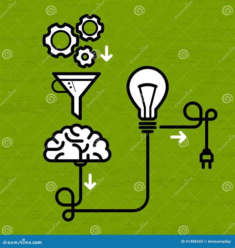 Invention Mechanism with Light Bulb Stock Vector - Illustration of watering, lightning: 41408343