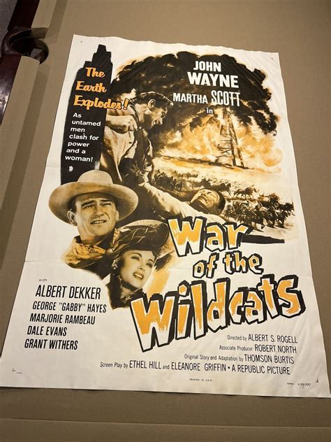 JOHN WAYNE original movie poster from 1959 WAR OF THE WILDCATS used in ...