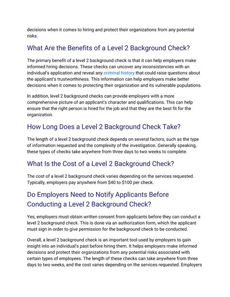 What is a level 2 background check | DOCX