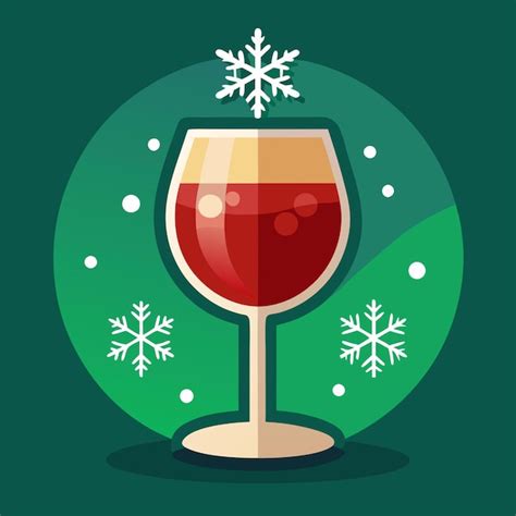 Festive red wine glass holiday vector eps illustration flat design ...