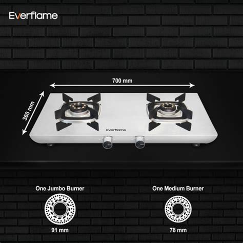Everflame Photon 2 Burner AI Ultra Slim Gas Stove SS Body Forged ...