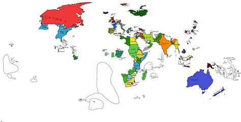 Map of the world but only land ever owned, occupied, or claimed by United Kingdom : r ...