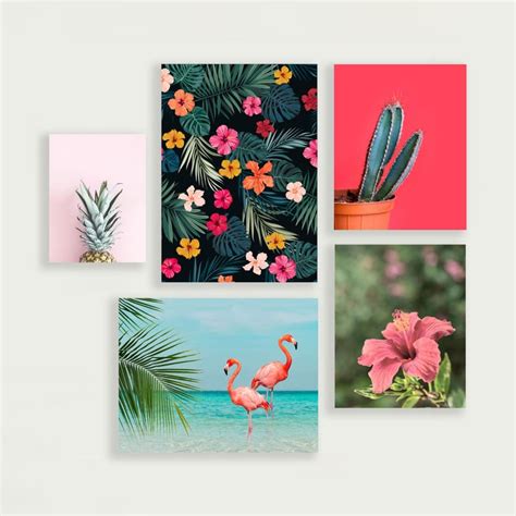 Buy Arsaa Multicolour Tropical Theme Paper Posters- Set of 5 from Home ...