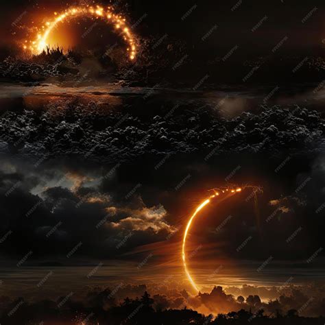 Premium AI Image | Collection of images showing sun eclipses in dark ...