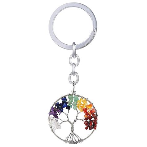 ZIVOM® Tree Of Life Natural 7 Chakra Reiki Heaing Crystal Stones Key ...