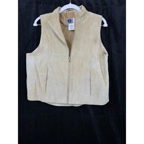 Arizona Jean Genuine Leather Womens Brown Vest Size... - Depop