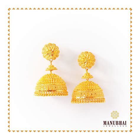 Buy Gold Earrings Online | Gold Earrings by Manubhai.
