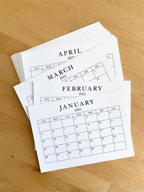 2025 Small Monthly Desk Calendar With Boxes, 5x7, 12 Months - Etsy