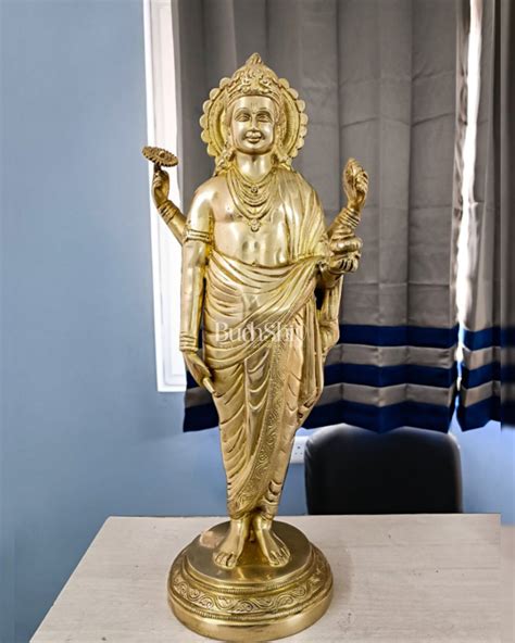 Buy Pure Brass Dhanvantari Idol 18 inch - Budhshiv.com