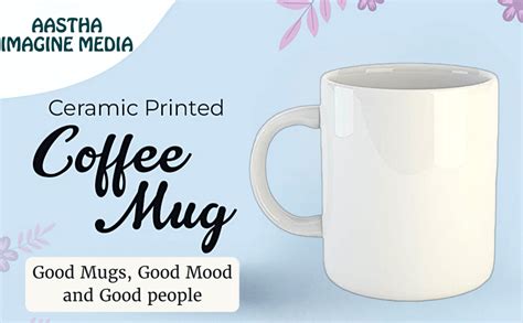 Buy Aastha Imagine Media Premium Ceramic Printed Coffee Mugs (325 ml ...