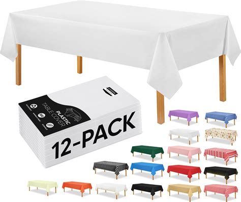 Amazon.com: Pureegg Plastic Table Cloth - 20 Packs, Decorative Table ...