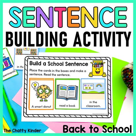 Sentence Building Activity - Kindergarten Back to School - The Chatty ...