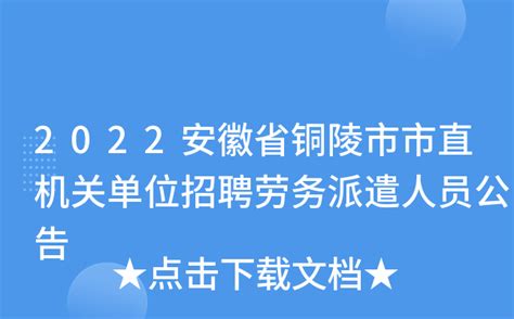 2022安徽省铜陵市市直机关单位招聘劳务派遣人员公告
