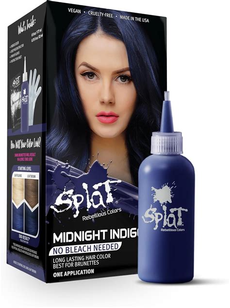 Splat Midnight Indigo Dark Blue Hair Color – Gentle Bleach-Free Hair ...