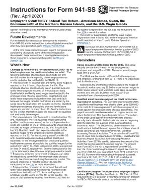 Fillable Online Instructions for Form 941-SS. Instructions for Form 941 ...