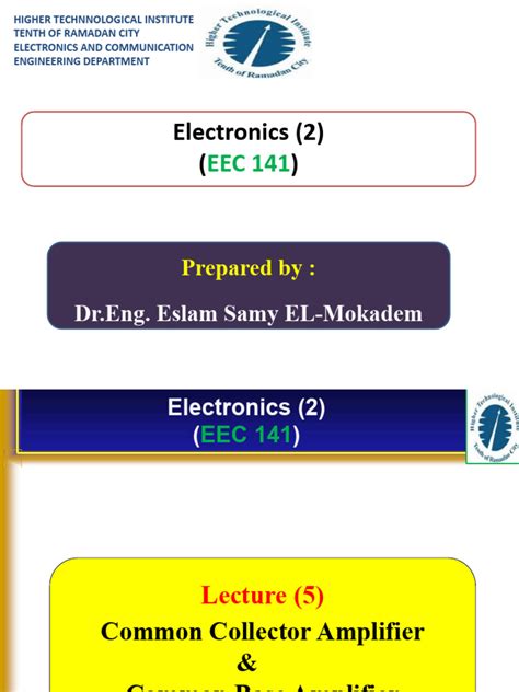 Lecture 5 BJT Common Collector Amplifier and Common Base Amplifier ...