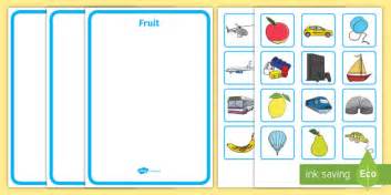 Fruit Toys And Transport Sorting Activity