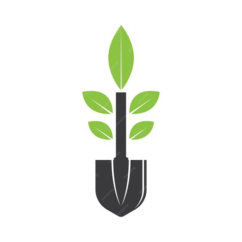 Premium Vector | Gardening logo with shovel icon and tree with green ...