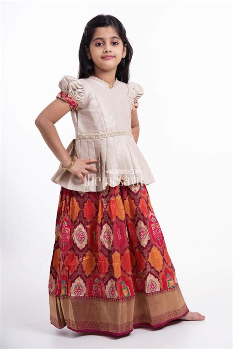 Nesavu Designer Kids Pattu Pavadai | Lehenga | Half Saree | Langa Voni ...