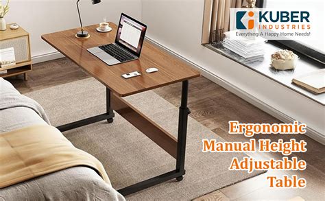Kuber Industries Manual Height Adjustable Table for Work & Study with ...