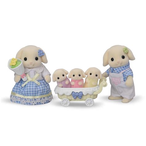 Amazon.com: Calico Critters Flora Rabbit Family - Set of 5 Collectible ...