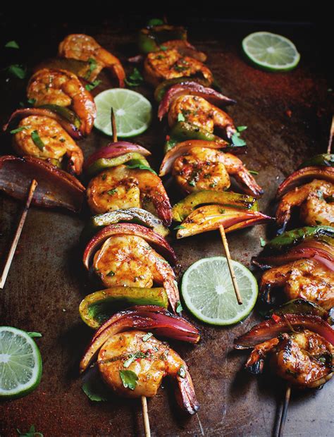 Grilled Chilli Lime Shrimp Kabobs Recipe - Simply So Healthy