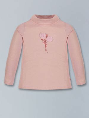Buy 3PIN Pink Cotton Solid High Neck T-Shirt Online