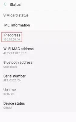 Image result for Find IP Address of Android Phone