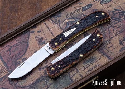 Case Knives: Sod Buster Jr. - Brown Bone Peach Seed Jig Bone - 42653