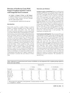 Detection of seedborne grain mold fungi in sorghum and their control ...