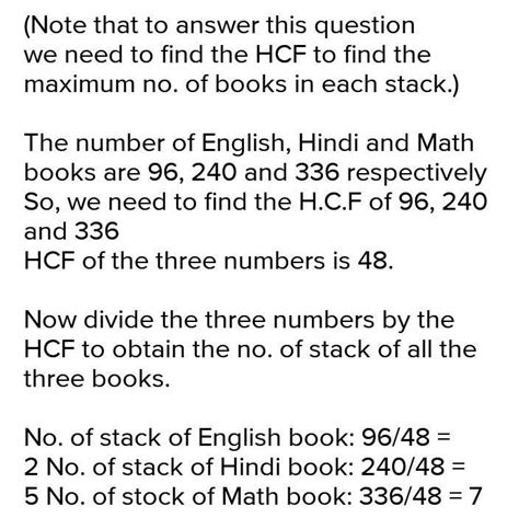 three sets of english ,hindi ,maths bookS have to be stacked in such a ...