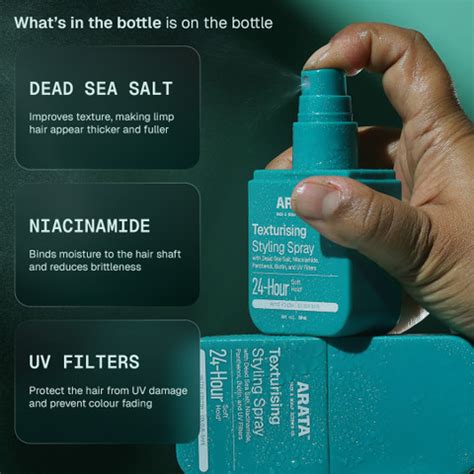 ARATA Sea Salt Hair Volumizing Spray for Instant Volume, Soft Hold ...