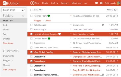 Image result for Outlook Email Interface