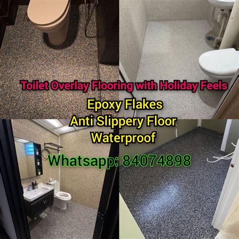Toilet overlay flooring /Flakes Epoxy / Toilet floor flakes epoxy ...