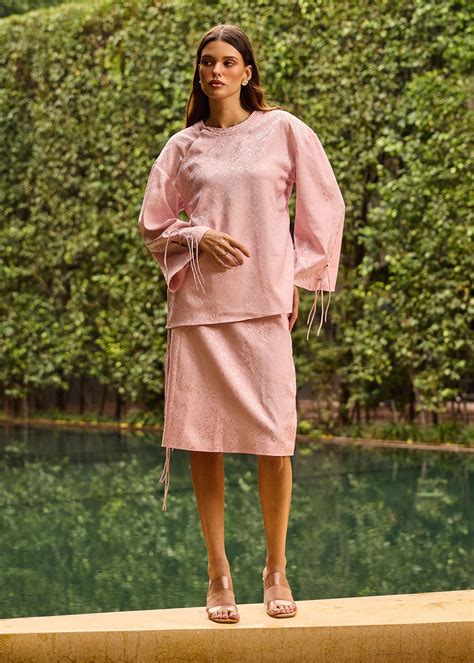 Blush Pink Jacquard Co-ord Set