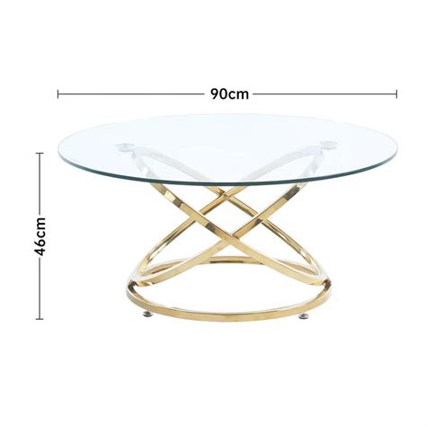 Glass Coffee Table with Golden Chrome Leg Living Room Furniture