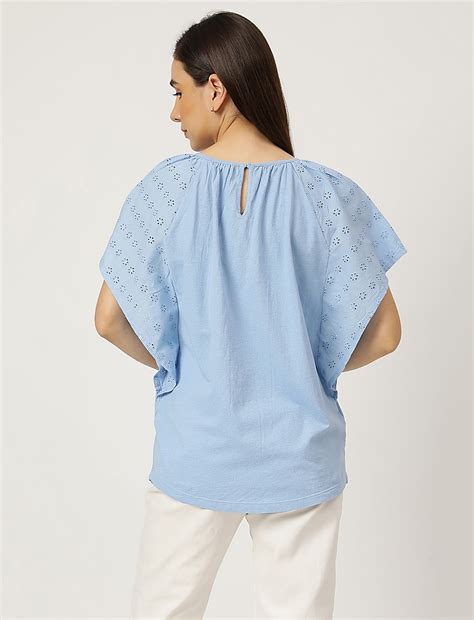 Buy Pure Cotton Embroidered Round Neck Top at Marks & Spencer