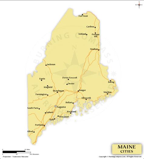Maine Cities Map, Maine State Map with Cities