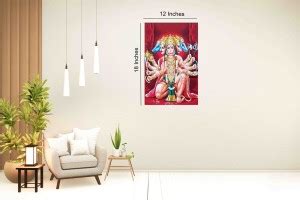 Hindu Religious Lord Panchmukhi Hanuman Wall Poster For Temple, Offices ...