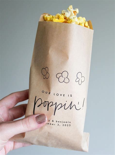 Our Love is Poppin' || Wedding Popcorn Bags, Engagement Party Popcorn ...