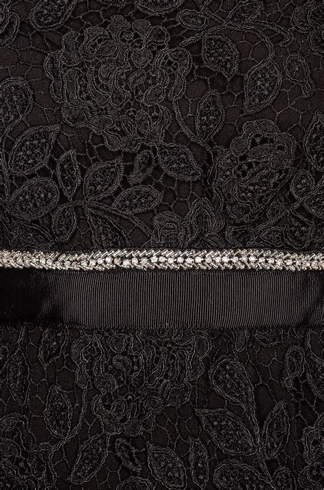 self-portrait Fine Lace Square Neck Midi Dress in Black | FWRD