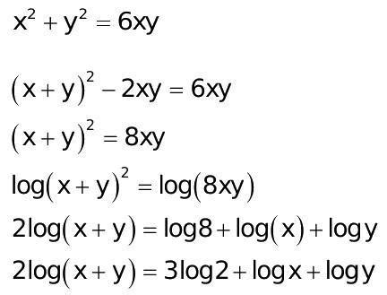 2. If x² + y² = 6xy, then find the value of 2log(x-y) - Brainly.in