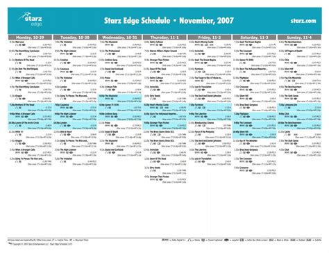 Starz Edge Schedule