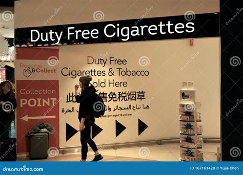 Duty free cigarettes store editorial image. Image of cigarettes - 167161420