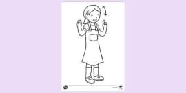 Child Girl Talking Colouring Sheet | Colouring Sheets
