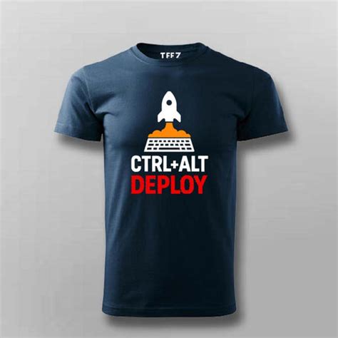 Ctrl Alt Deploy T-Shirt for Men – DevOps Rocket Launch