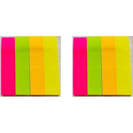 ODDY NEON Sticky Notes, 4 Colour Paper Flags, Multicolour Sticky Notes ...